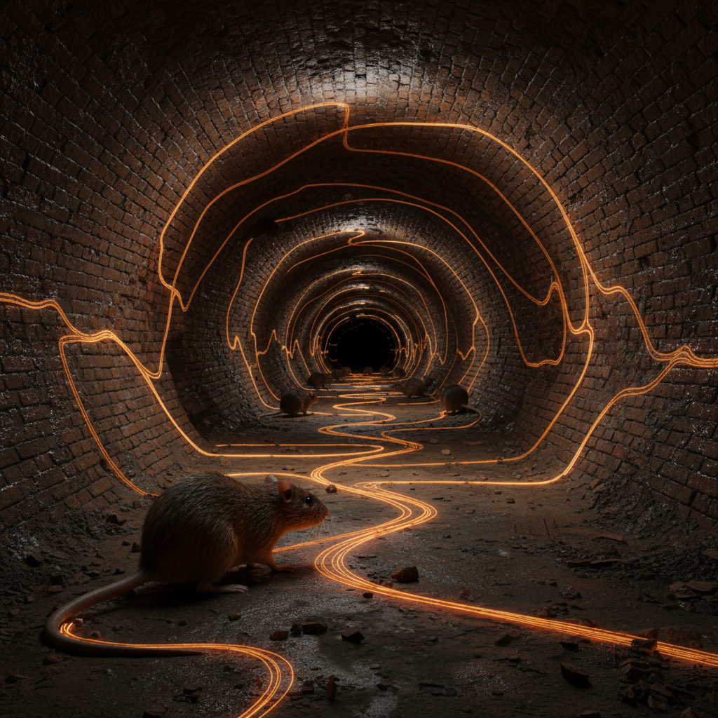 Rats navigating underground tunnel networks with biotelemetry sensors mapping the subsurface topology of Berlin